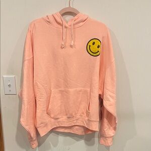 Peach Smiley Face Hoodie